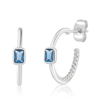 Sienna Vale Cubic Zirconia Birthstone Hoop Earrings