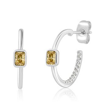 Sienna Vale Cubic Zirconia Birthstone Hoop Earrings