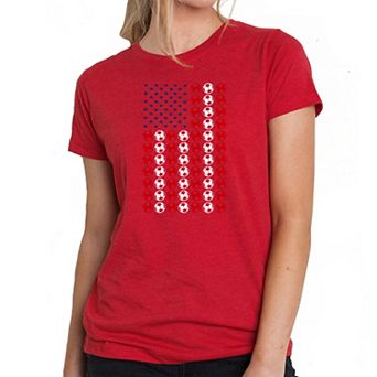 Soccer Flag - Women's Premium Blend Word Art T-Shirt