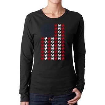 Soccer Flag - Women's Word Art Long Sleeve T-Shirt