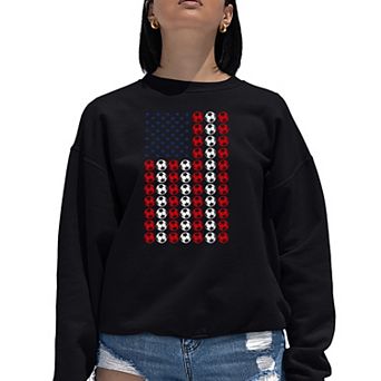 Soccer Flag - Women's Word Art Crewneck Sweatshirt