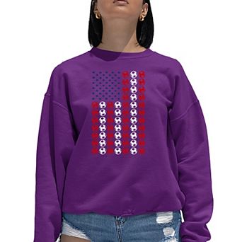 Soccer Flag - Women's Word Art Crewneck Sweatshirt