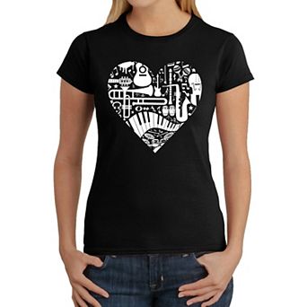 Musical Instrument Heart - Women's Word Art T-Shirt