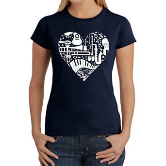 Musical Instrument Heart - Women's Word Art T-Shirt
