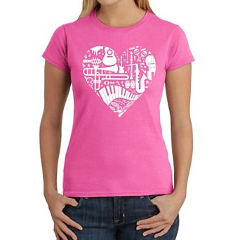 Musical Instrument Heart - Women's Word Art T-Shirt
