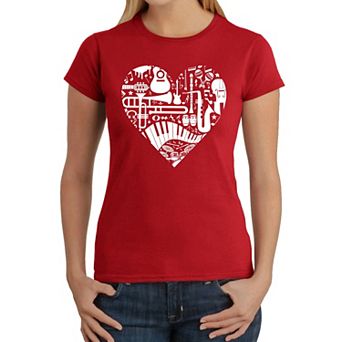 Musical Instrument Heart - Women's Word Art T-Shirt