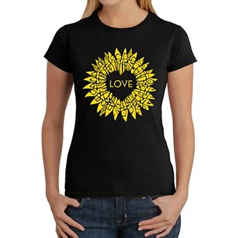 Sunflower Love - Women's Word Art T-Shirt