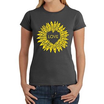 Sunflower Love - Women's Word Art T-Shirt