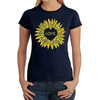 Sunflower Love - Women's Word Art T-Shirt