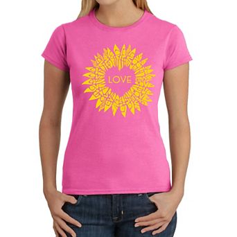 Sunflower Love - Women's Word Art T-Shirt