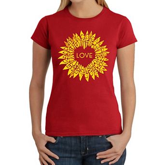 Sunflower Love - Women's Word Art T-Shirt