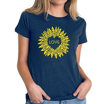 Sunflower Love - Women's Premium Blend Word Art T-Shirt