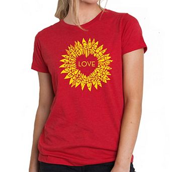 Sunflower Love - Women's Premium Blend Word Art T-Shirt