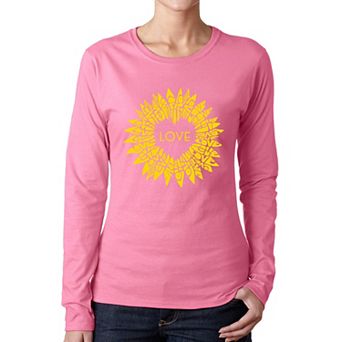 Sunflower Love - Women's Word Art Long Sleeve T-Shirt