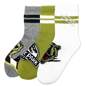 Boys Jurassic Park 3-Pack Mid-Crew Socks