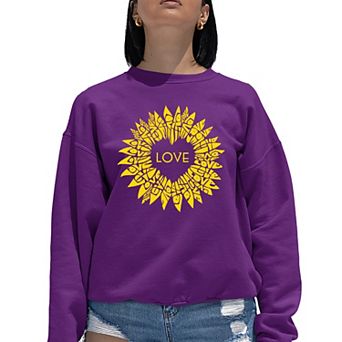 Sunflower Love - Women's Word Art Crewneck Sweatshirt