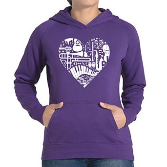 Musical Instrument Heart - Women's Word Art Hooded Sweatshirt
