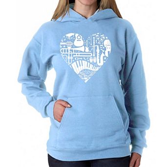 Musical Instrument Heart - Women's Word Art Hooded Sweatshirt
