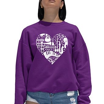 Musical Instrument Heart - Women's Word Art Crewneck Sweatshirt