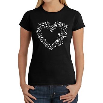 Sheet Music Heart - Women's Word Art T-Shirt
