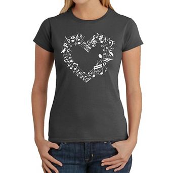 Sheet Music Heart - Women's Word Art T-Shirt