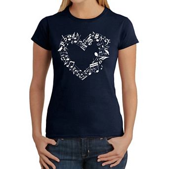 Sheet Music Heart - Women's Word Art T-Shirt