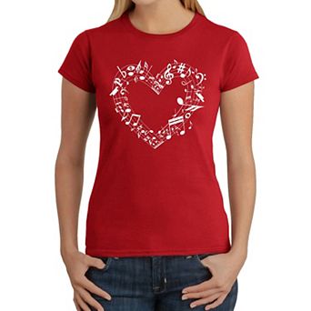 Sheet Music Heart - Women's Word Art T-Shirt