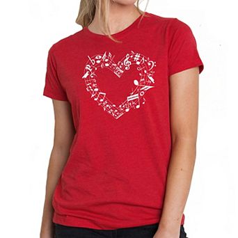 Sheet Music Heart - Women's Premium Blend Word Art T-Shirt
