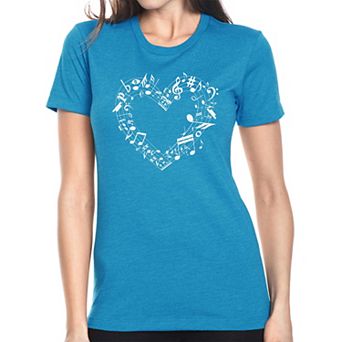 Sheet Music Heart - Women's Premium Blend Word Art T-Shirt