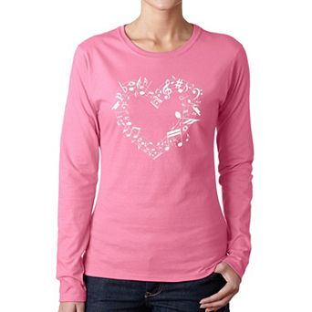 Sheet Music Heart - Women's Word Art Long Sleeve T-Shirt