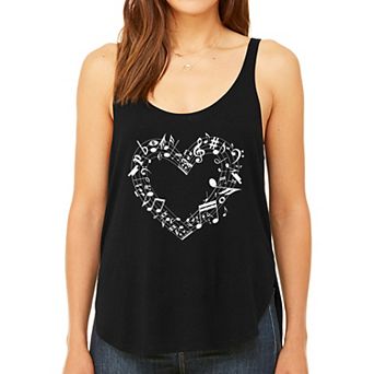 Sheet Music Heart - Women's Premium Word Art Flowy Tank Top