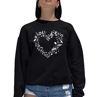 Sheet Music Heart - Women's Word Art Crewneck Sweatshirt