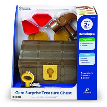 Learning Resources Gem Surprise Treasure Chest 17 pc Educational Toy