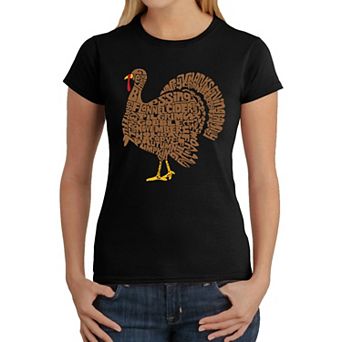Thankgiving Turkey - Women's Word Art T-Shirt