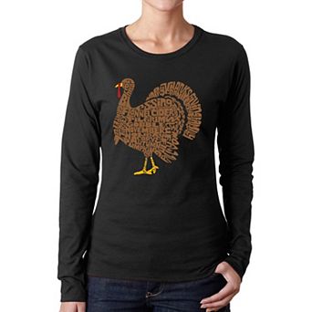 Thankgiving Turkey - Women's Word Art Long Sleeve T-Shirt