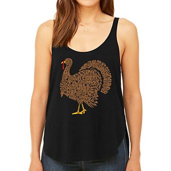 Thankgiving Turkey - Women's Premium Word Art Flowy Tank Top