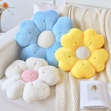 Flower Pillow Decorative Throw Cushion Bed Couch Dorm Floor Seating 15 Inch