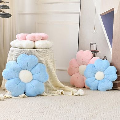 Flower Pillow Decorative Throw Cushion Bed Couch Dorm Floor Seating 15 Inch