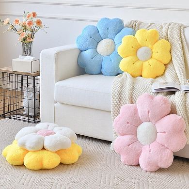 Flower Pillow Decorative Throw Cushion Bed Couch Dorm Floor Seating 15 Inch