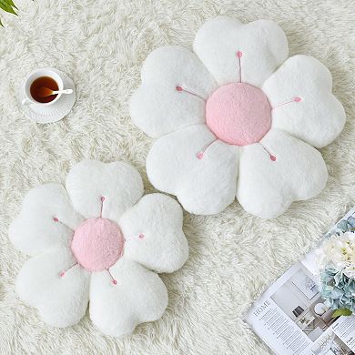 Flower Pillow Decorative Throw Cushion Bed Couch Dorm Floor Seating 15 Inch