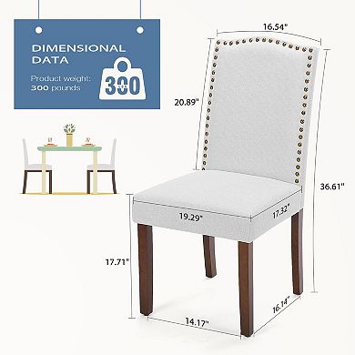 Set of 4 Modern PU Leather Dining Chairs Wooden Padded Seat Durable Comfortable