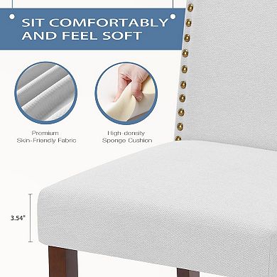 Set of 4 Modern PU Leather Dining Chairs Wooden Padded Seat Durable Comfortable