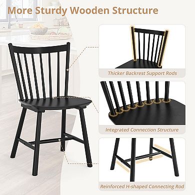 Upgraded Dining Chairs Set of 4 Farmhouse Wooden Spindle Comfortable Sturdy Versatile