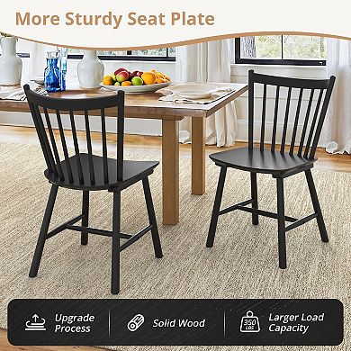 Upgraded Dining Chairs Set of 4 Farmhouse Wooden Spindle Comfortable Sturdy Versatile