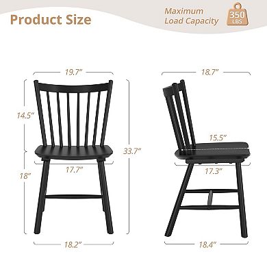 Upgraded Dining Chairs Set of 4 Farmhouse Wooden Spindle Comfortable Sturdy Versatile
