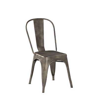 Metal Dining Chairs Indoor Outdoor Stackable Classic Bistro Cafe Set Of 4