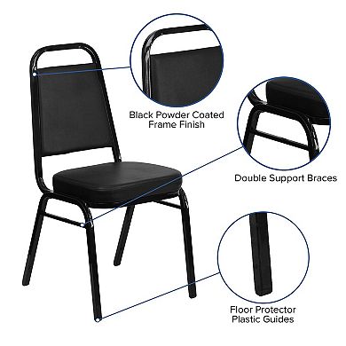 Trapezoidal Stackable Banquet Chair Padded Seat Multipurpose Steel Frame 500lb Capacity