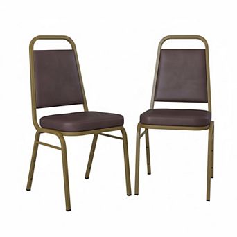 Trapezoidal Stackable Banquet Chair Padded Seat Multipurpose Steel Frame 500lb Capacity