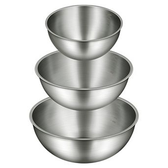 3 pc Stainless Steel Mixing Bowls w/Measurement Marks Food Grade Dishwasher Safe Stackable for