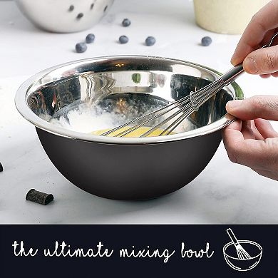 5-Piece Stainless Steel Mixing Bowl Set Meal Prep Food Storage Nesting Dishwasher Safe